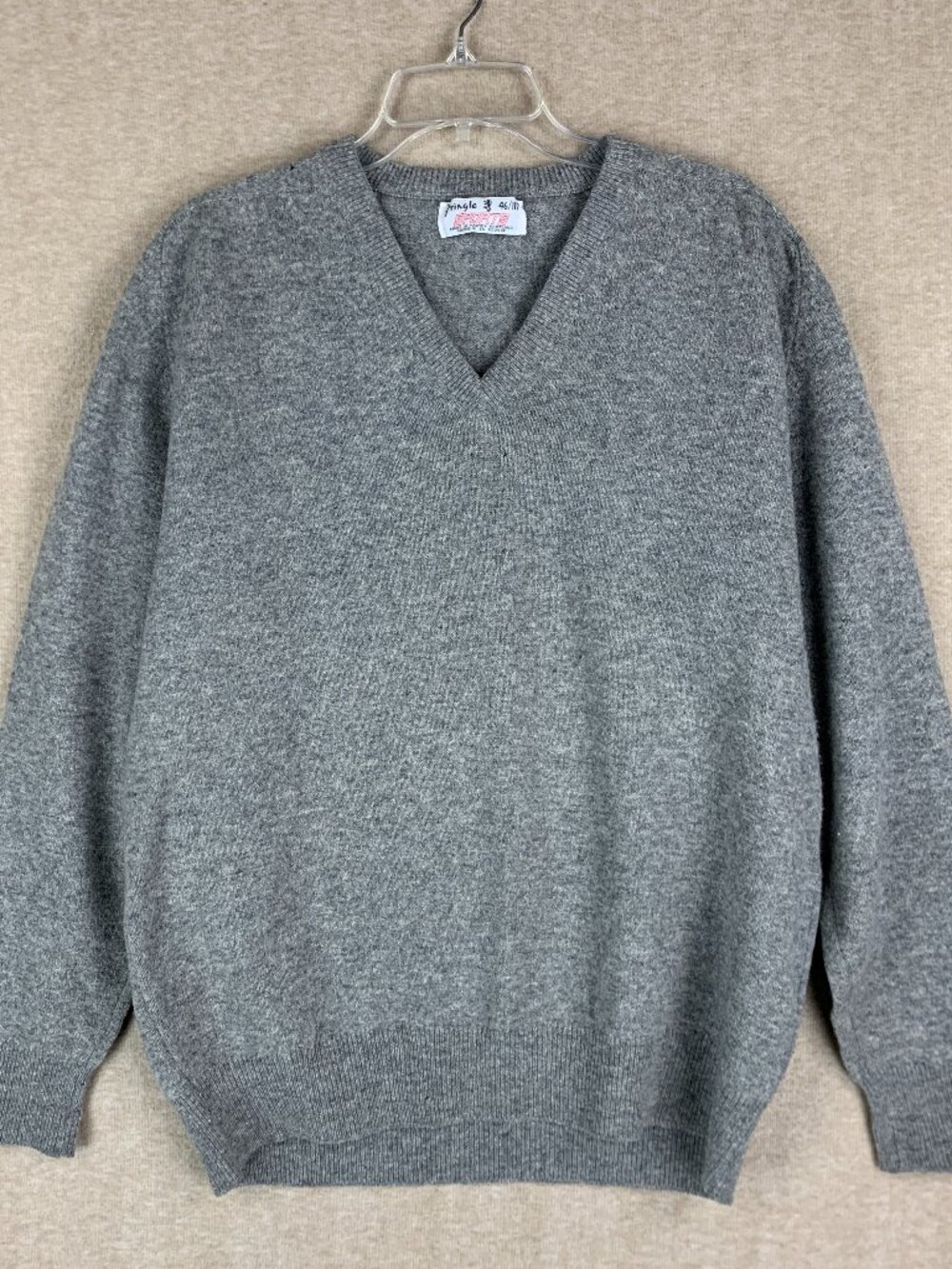 Vintage Pringle Sports Sweater Men's XL 46 V-Neck 100% Wool Scotland Shetland
